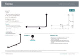 Fienza GRAB9660LMB 90° Accessible Care Left-Hand Grab Rail, Matte Black