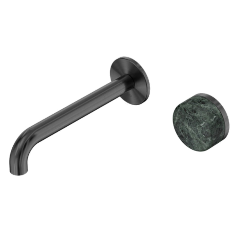 Nero Serenity Progressive Wall Basin Mixer 160mm Spout w/ Verde Alpi Handle Gunmetal 24E062GM