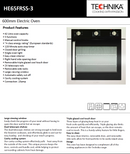 Technika HE65FRSS-3 60cm Side Opening Oven - Ex Display Discount