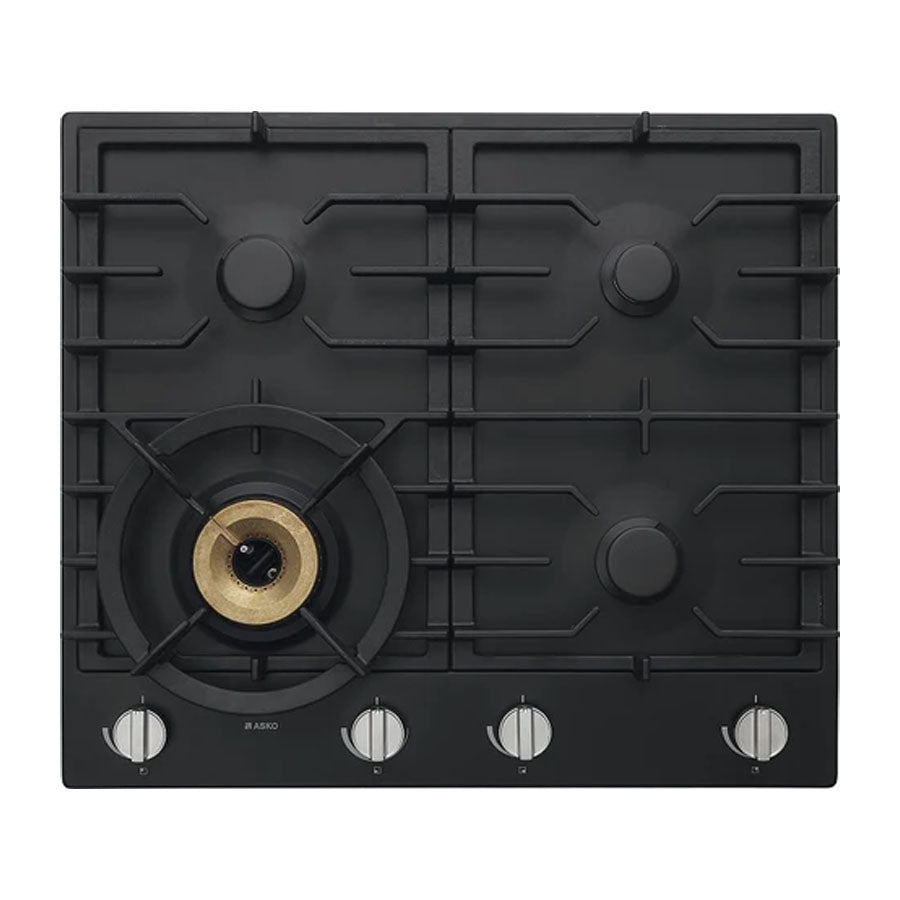 ASKO 60cm Natural Gas Cooktop with Super Flex Wok Burner Black Matte HG1666AD - Ex Display