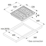 ASKO 60cm Natural Gas Cooktop with Super Flex Wok Burner Stainless Steel HG1666SD -Factory Seconds