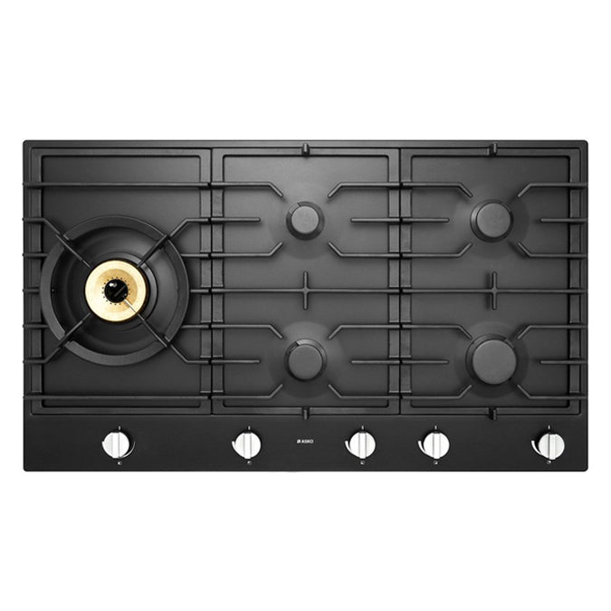 ASKO 90cm Natural Gas Cooktop with Super Flex Wok Burner Graphite Black HG1986AD - Ex Display