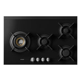Asko 80cm Hob Gas 4 Burner Volcano Cooktop Black Glass HG8843BGD1 - ASKO Seconds Discount