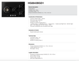 Asko 80cm Hob Gas 4 Burner Volcano Cooktop Black Glass HG8843BGD1 - ASKO Seconds Discount