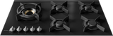 Asko 90cm Gas 5 Burner Cooktop with Fusion Volcano Burner Black Glass HG8953BGD1 - ASKO Seconds Discount