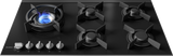 Asko 90cm Gas 5 Burner Cooktop with Fusion Volcano Burner Black Glass HG8953BGD1 - ASKO Seconds Discount