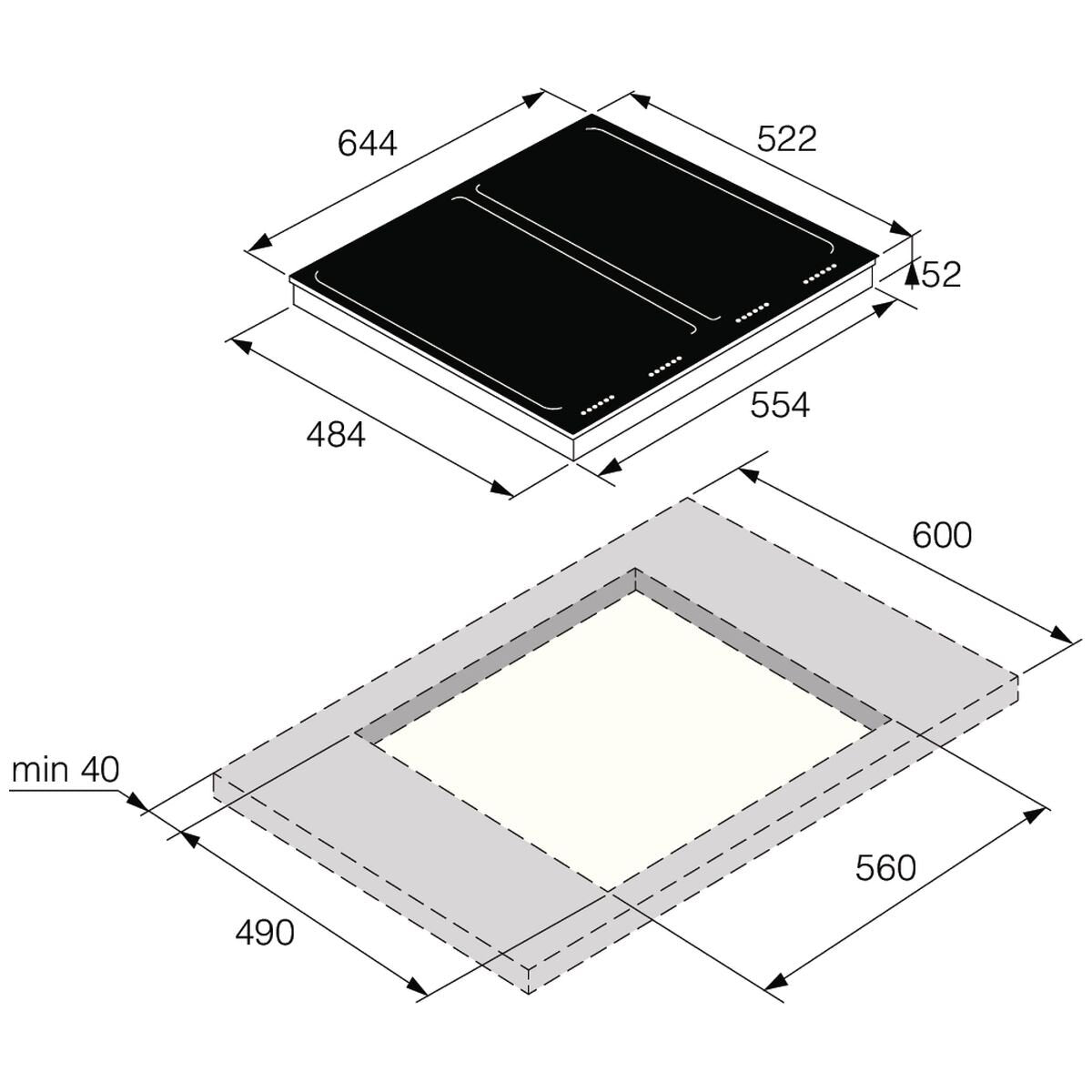 ASKO 65cm Pro Series Induction Cooktop HI1655G - Carton Box Damage