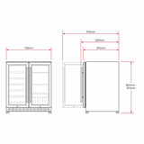 Husky Vino Pro Double Door Wine Fridge & Drinks Chiller in Black Door Trim HUS-WC66B-BK-ZY