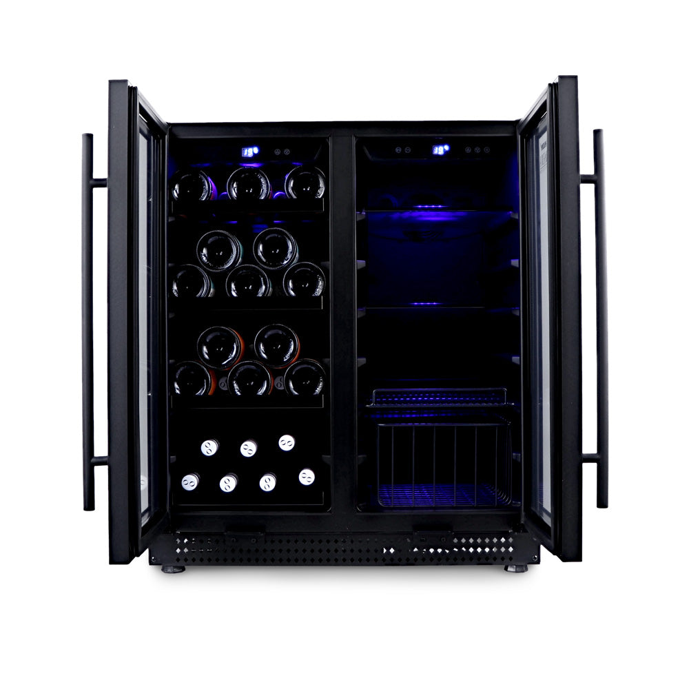 Husky Riserva Double Door Wine Fridge & Drinks Chiller in Matt Black HUSWS66MBZY