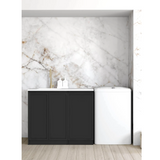 Otti LA-1060-BOHB-PW Hampshire Laundry Cabinet, 1060mm, Black / Pure White Top