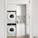 Otti LA-1305C-BOHW-CA Hampshire Laundry Kit 1305C White / Cloudy Carrara Top