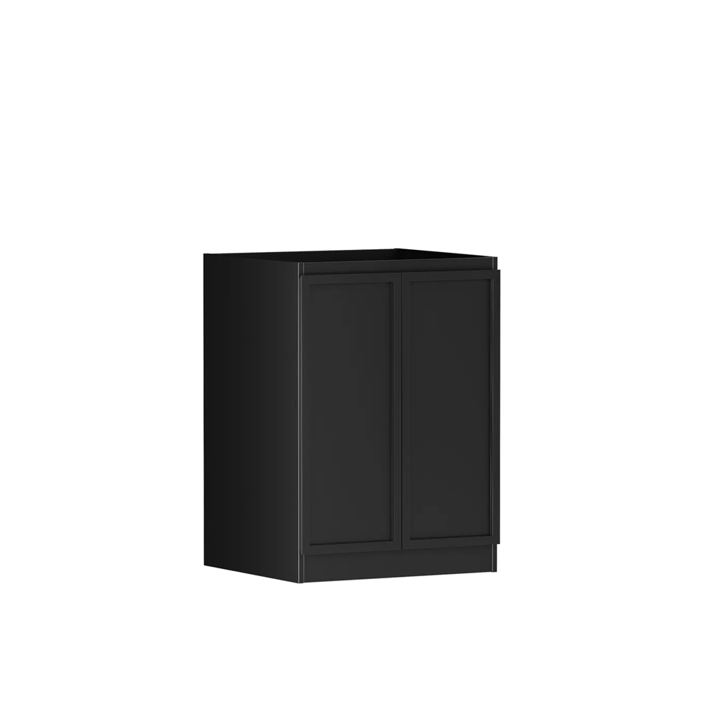 Otti LA-1300-BOHB-CA Hampshire Laundry Cabinet, 1300mm, Black / Cloudy Carrara Top
