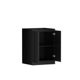 Otti LA-1300-BOHB-CA Hampshire Laundry Cabinet, 1300mm, Black / Cloudy Carrara Top