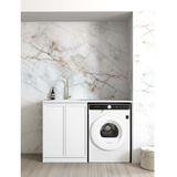 Otti LA-1300-BOHW-MW Hampshire Laundry Cabinet, 1300mm, White / Matte White Top