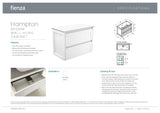 Fienza 90T-C 900mm Hampton Wall Hung Cabinet, Satin White, Cabinet Only