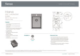 Fienza 68506 Hana 20L Laundry Sink with Tap Hole and Overflow