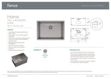 Fienza 68505 Fienza Hana Top/Undermount Sink with Overflow, Stainless Steel