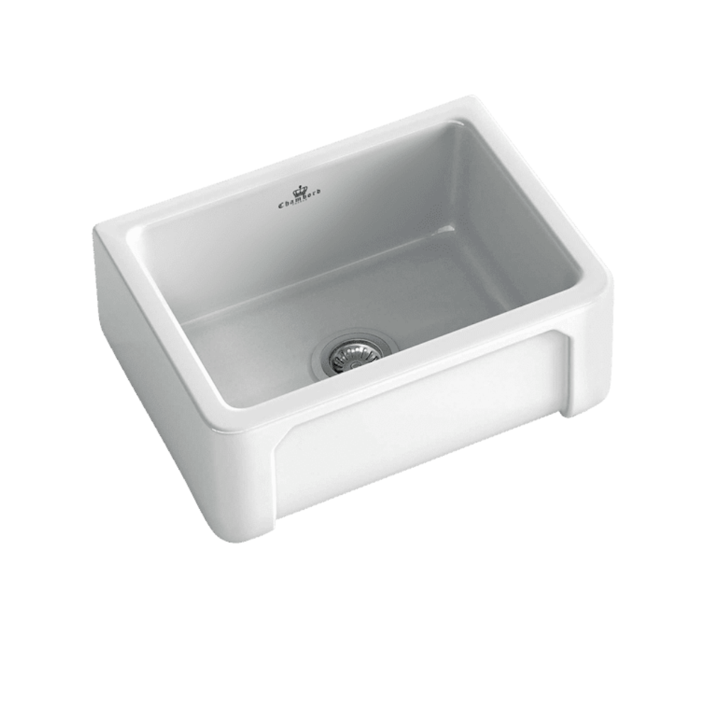 Abey Chambord Henri Single Bowl Fireclay Sink, 595x480x220mm, White, HENRI-1W