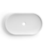 Otti OT6035CONW Hudson Oval 600x350x120 Concrete Fluted White Above Counter Basin