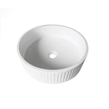 Otti OT4000CONW Hudson Round 400x400x120 Concrete Fluted White Above Counter Basin