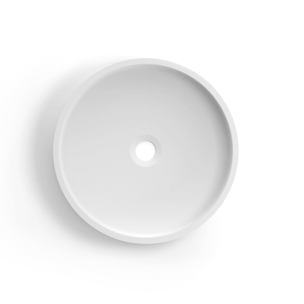 Otti OT4000CONW Hudson Round 400x400x120 Concrete Fluted White Above Counter Basin