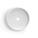 Otti OT4000CONW Hudson Round 400x400x120 Concrete Fluted White Above Counter Basin