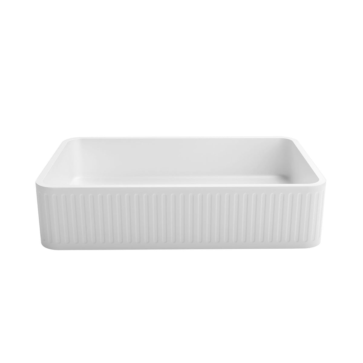 Otti OT5232CONW Hudson Square 520x320x120 Concrete Fluted White Above Counter Basin