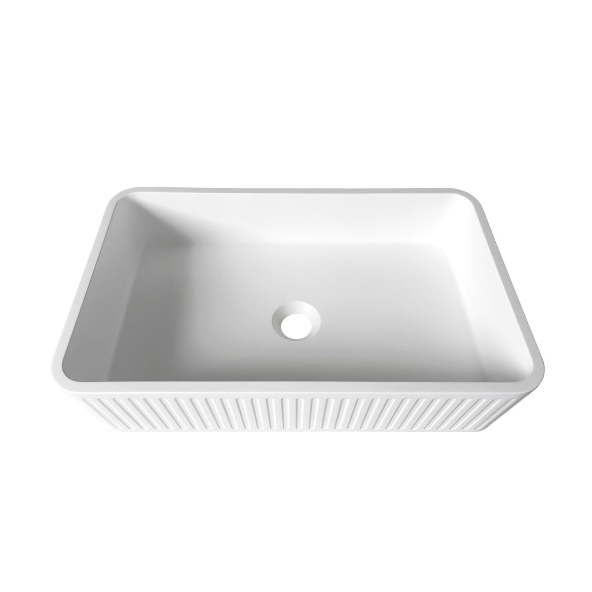 Otti OT5232CONW Hudson Square 520x320x120 Concrete Fluted White Above Counter Basin