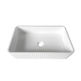 Otti OT5232CONW Hudson Square 520x320x120 Concrete Fluted White Above Counter Basin
