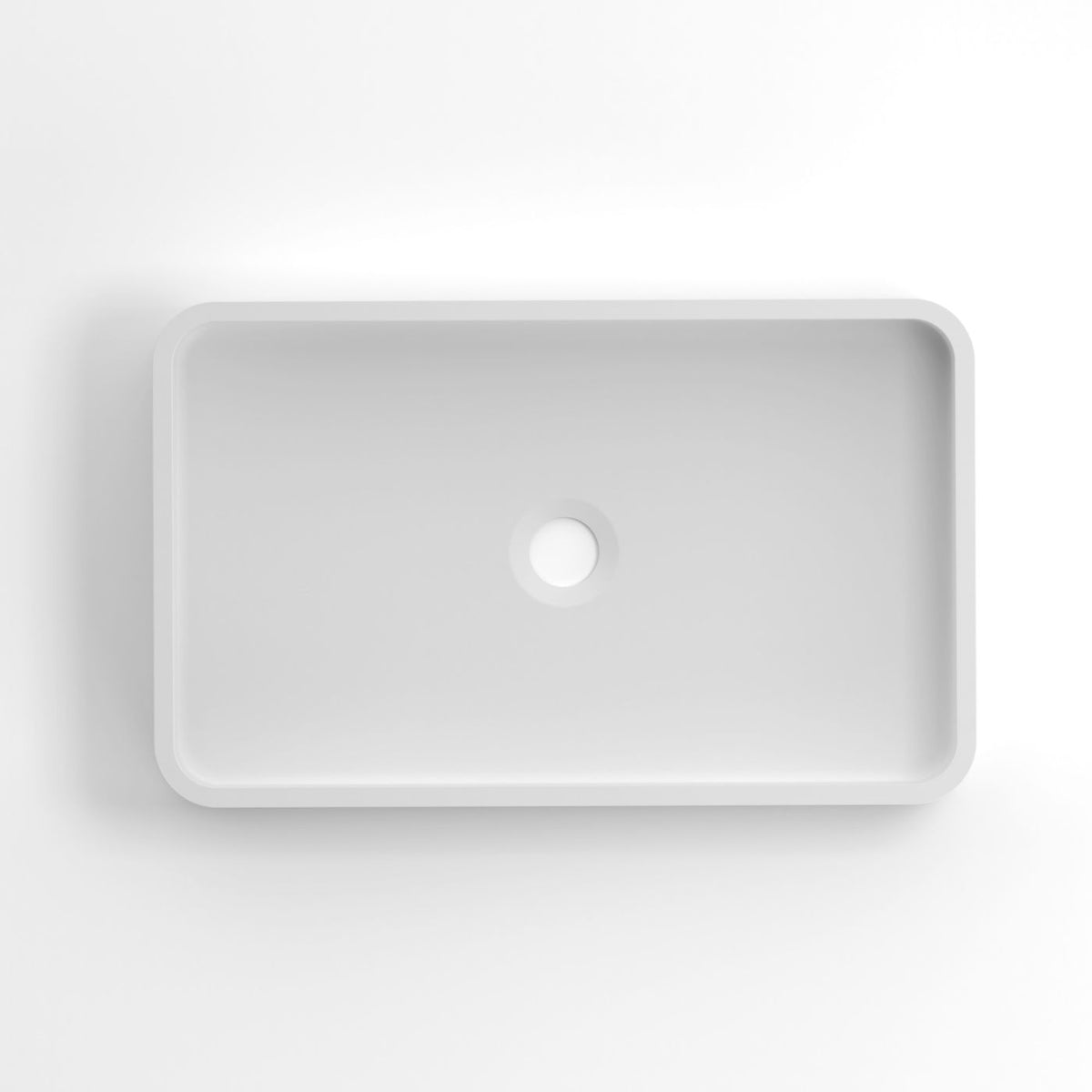 Otti OT5232CONW Hudson Square 520x320x120 Concrete Fluted White Above Counter Basin