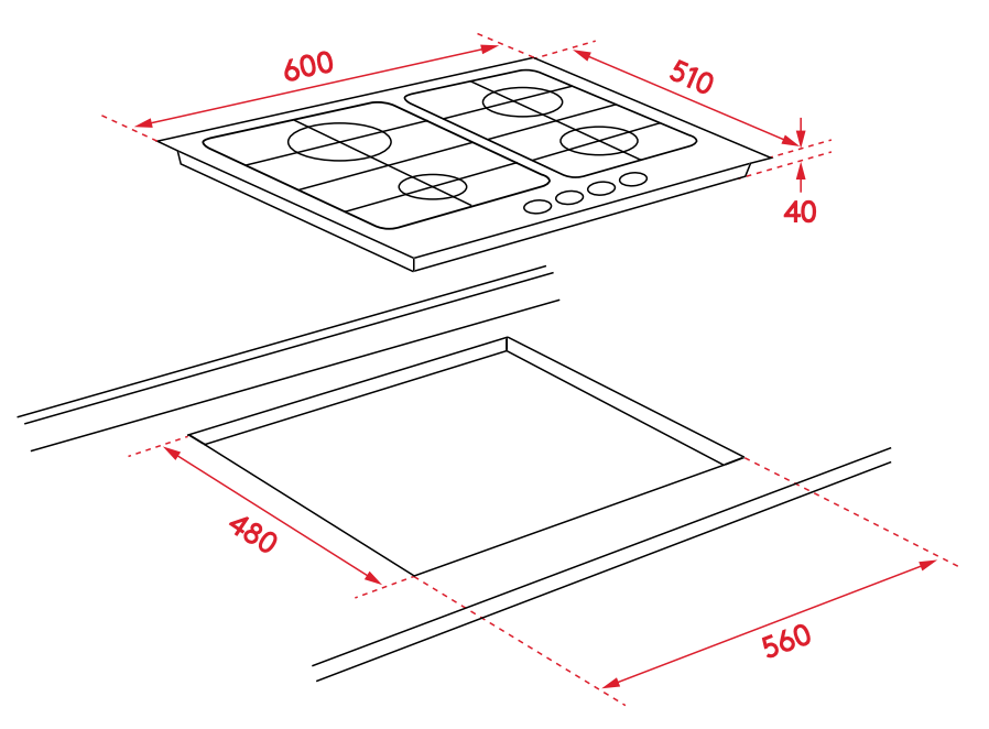 Inalto Icg6F 60Cm Stainless Steel Gas Cooktop