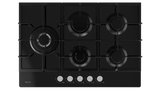 Inalto Icgg755W 75Cm Gas On Black Glass Cooktop With Wok Burner