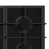 Inalto Icgg755W 75Cm Gas On Black Glass Cooktop With Wok Burner