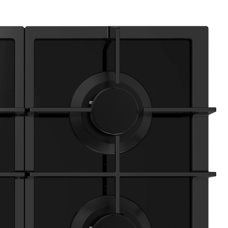 Inalto Icgg755W 75Cm Gas On Black Glass Cooktop With Wok Burner