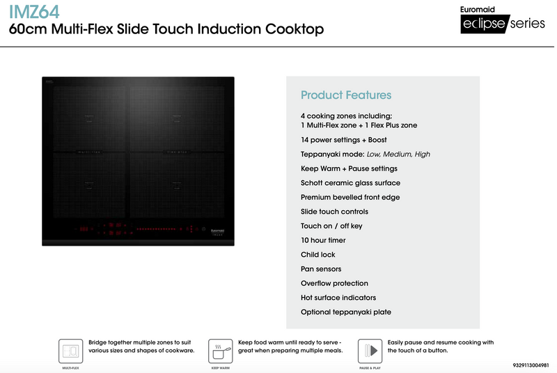 Euro Appliances x Euromaid  60cm Induction Package No. 3