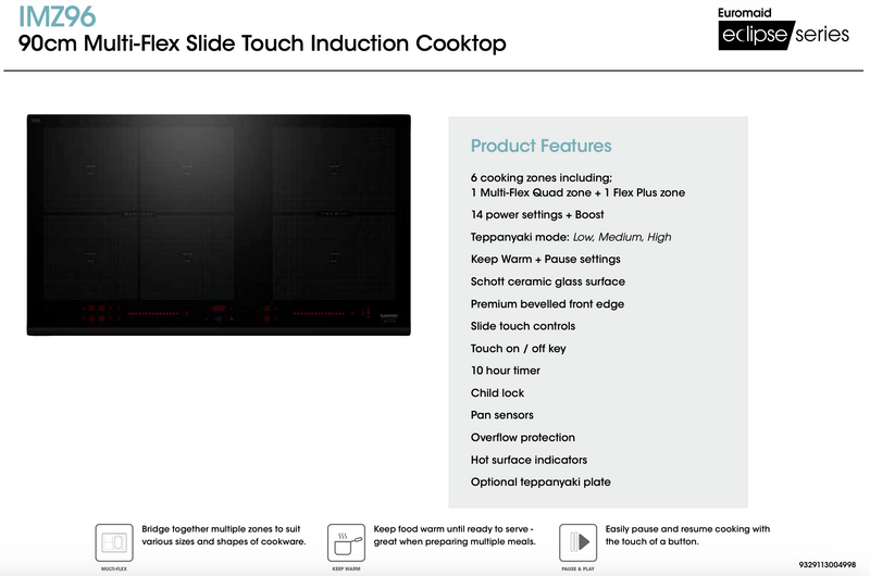 Euromaid 90cm Induction Appliance Package EUI903