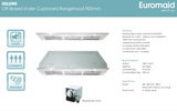 Euromaid INLU90 90cm Off Board Motor Under Cupboard Rangehood - Ex Display Discount
