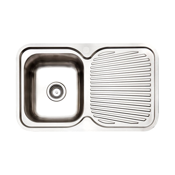 IAG Stainless Steel Sink, One Bowl & One Drainer, Left Hand Bowl