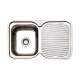 IAG Stainless Steel Sink, One Bowl & One Drainer, Left Hand Bowl