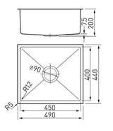 Arc Isku4S1 Deluxe Single Bowl Undermount Sink Kitchen Sinks