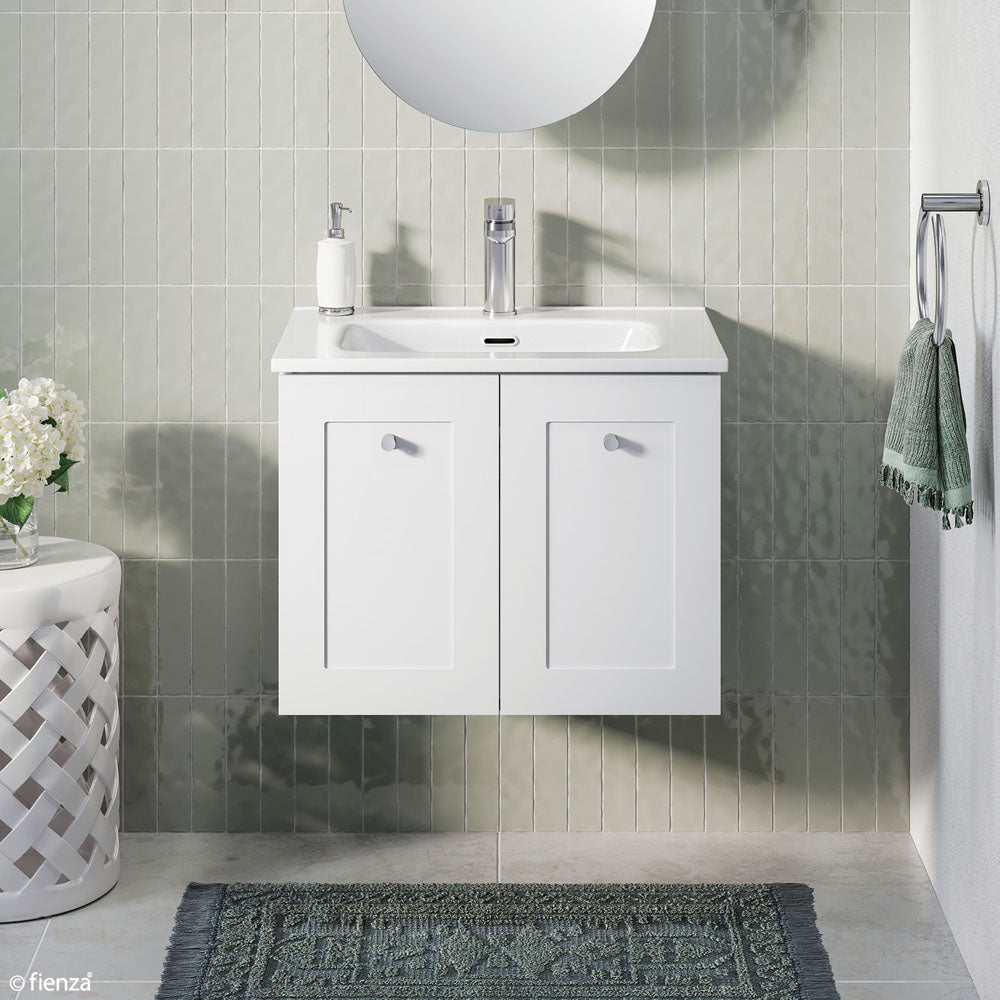 Fienza JOL60M Joli Mila 600mm Wall Hung Vanity, Satin White
