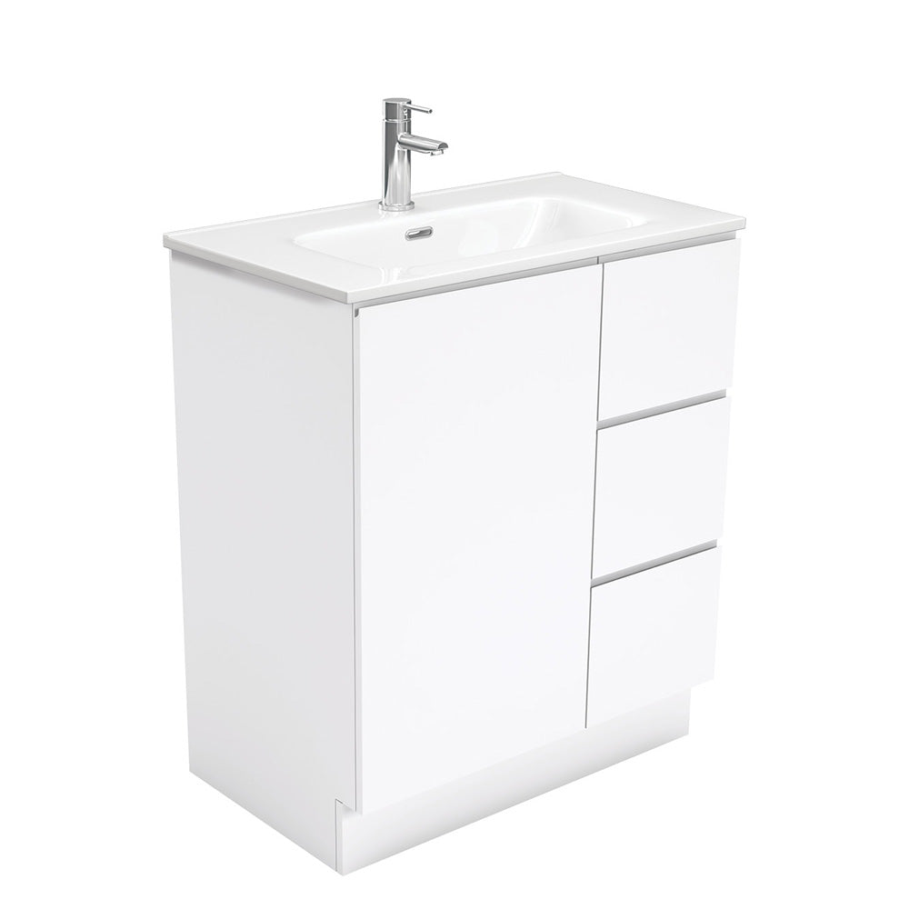 Fienza JOl75CR Joli 750 Vanity on Kickboard, Gloss White, Right Drawers