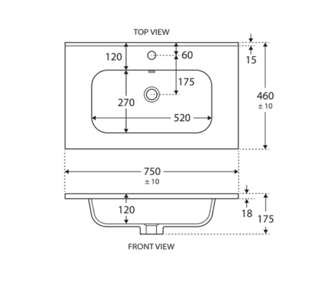 Fienza Joli Jol75Tk Hampton 750Mm White Vanity Unit On Kickboard - Special Order Units