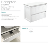 Fienza Joli Jol90T Hampton 900Mm White Wall Hung Vanity Unit - Special Order Units