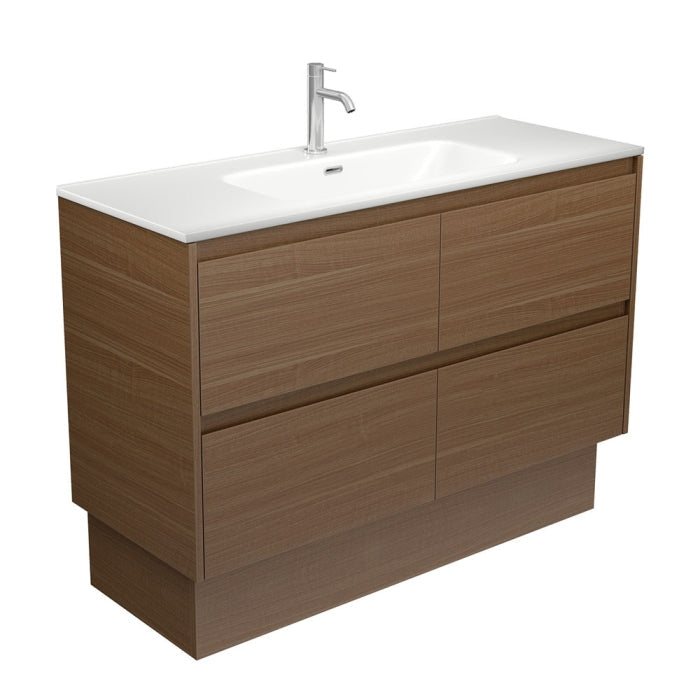 Fienza JOLM120BWAK Joli Matte Amato Walnut 1200 Vanity on Kickboard with Walnut Panels