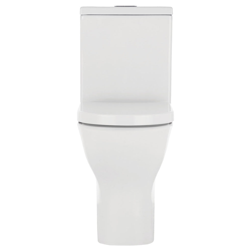 Fienza K005A Delta S-Trap 90-160mm Toilet Suite, White - Chrome Buttons