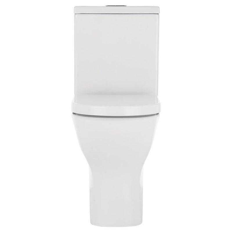 Fienza K005A Delta S-Trap 90-160mm Toilet Suite, White - Chrome Buttons - Special Order