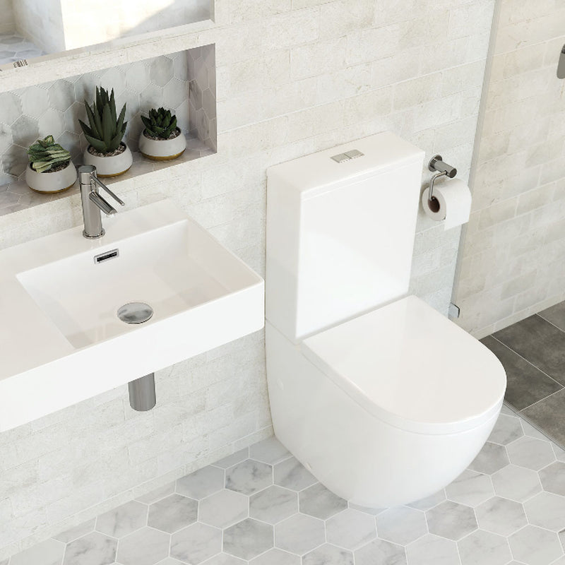 Fienza K011B Alix Extended Height S-Trap 160-230mm Toilet Suite, White - Special Order