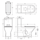 Fienza K013WP Delta Care Back to Wall Toilet Suite, S Trap 90-280, White Seat, Raised Buttons - Special Order