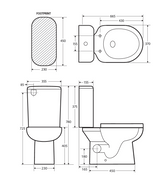 Fienza K026L Petra Close-Coupled Toilet Suite, Left Skew Trap, Gloss White